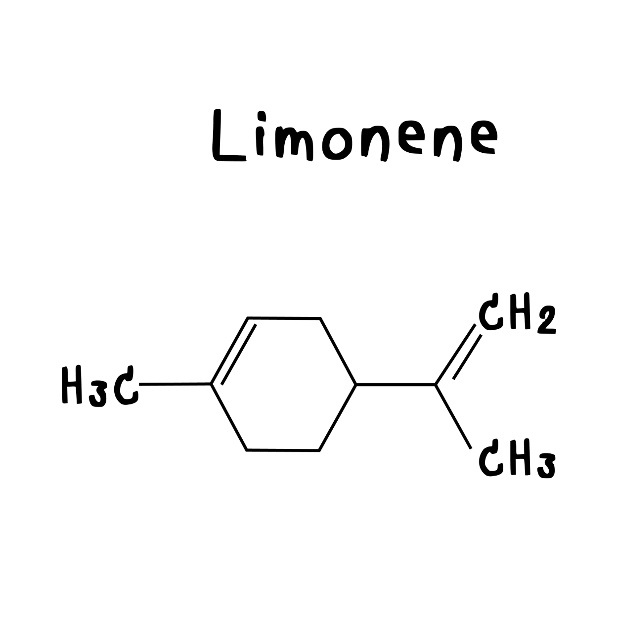 Die chemische Strukturformel für Limonene