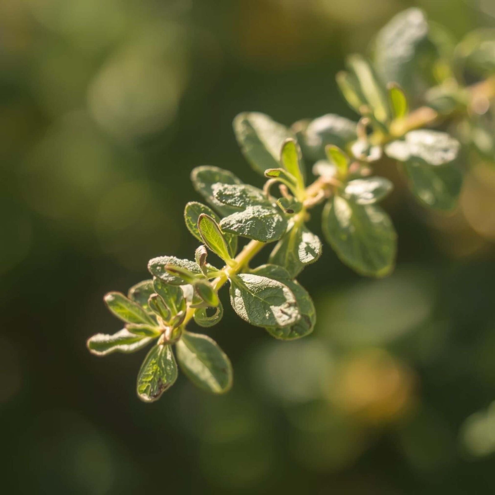 Makroaufnahme eines Oreganozweiges.