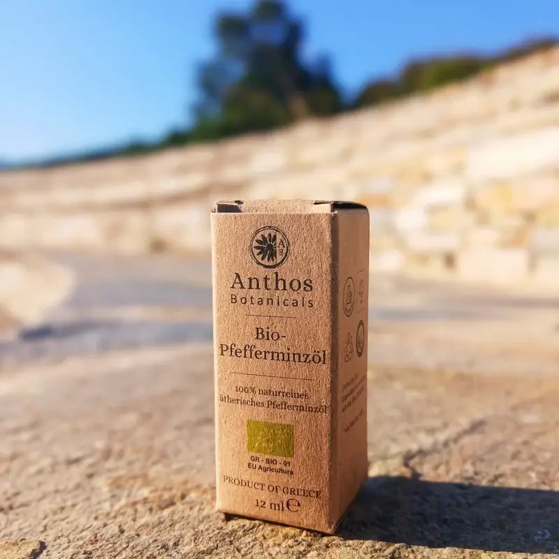 Pfefferminzöl BIO 12ml - Lebensmittelzertifiziert - Anthos Botanicals Verpackung im Freien