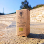 Vorderseite ätherisches Thymianöl bio von Anthos Botanicals.