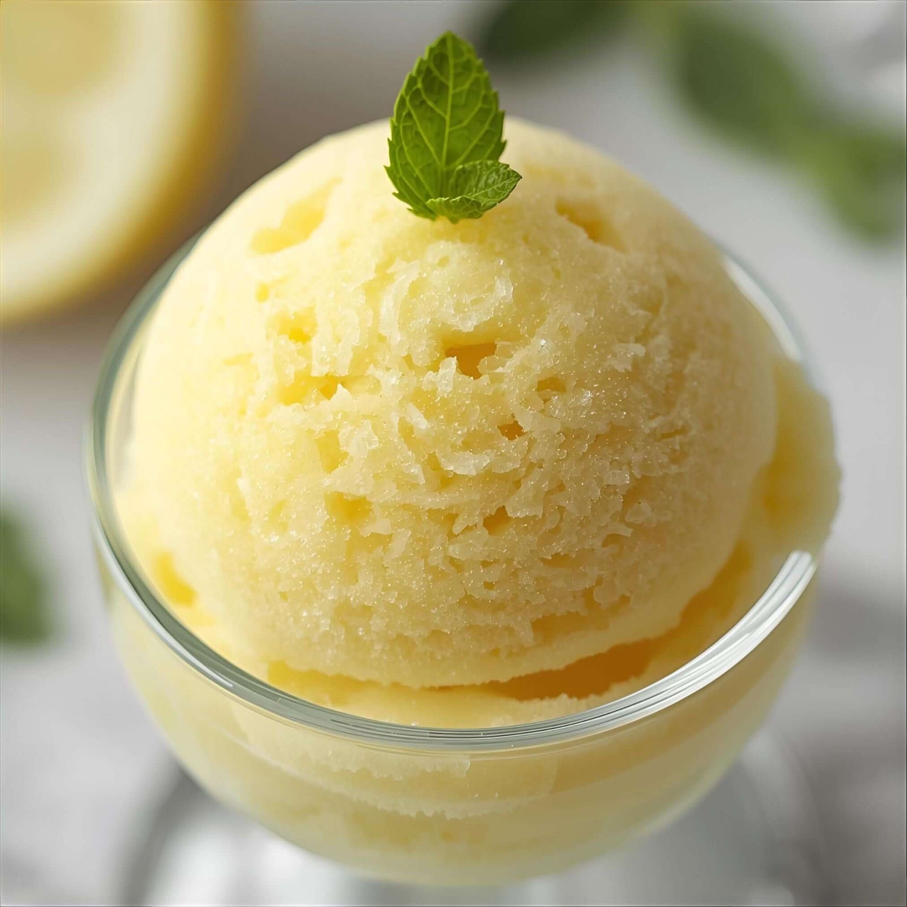 Ein Sorbet aus Zitronenverbene