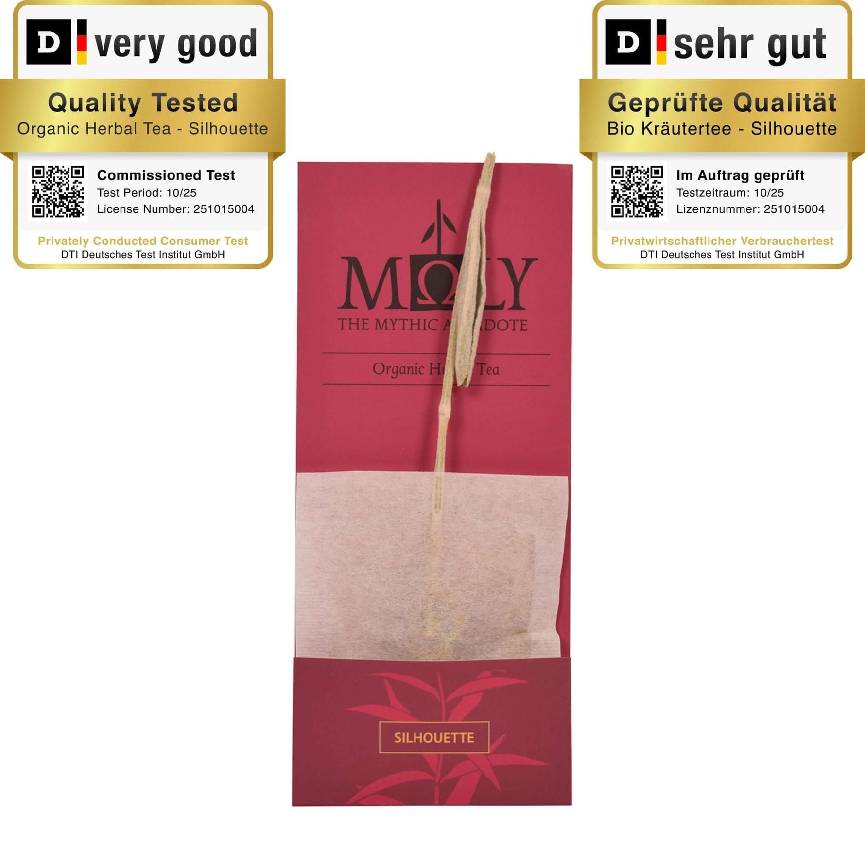 Einzelverpackung des Moly Silhouette Herbal tea