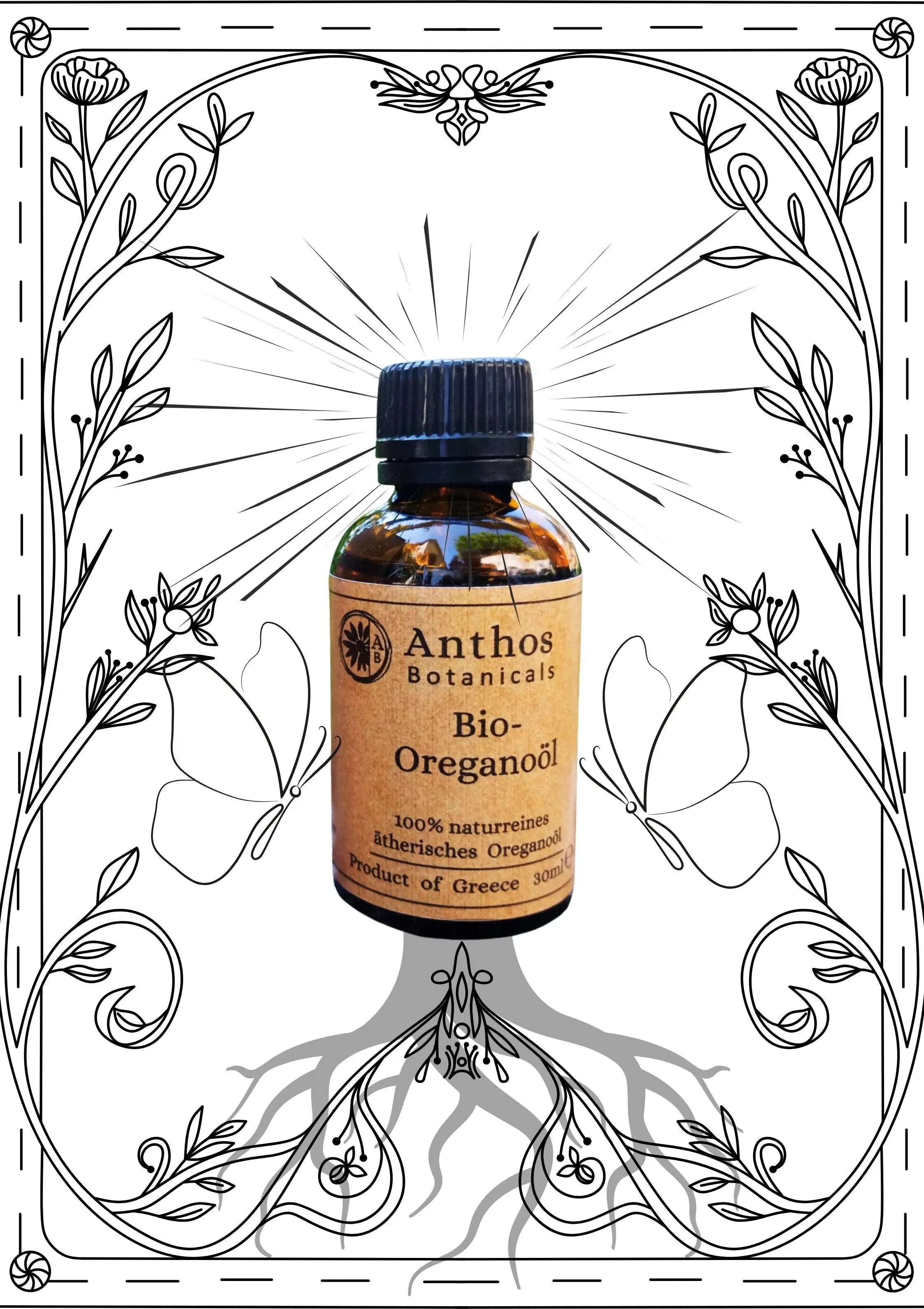 graphische Darstellung des ätherischen Oreganoöls von Anthos Botanicals