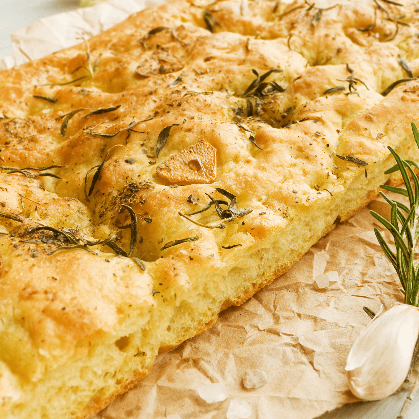 Eine Makroaufnahme von Rosmarinfocacchia.